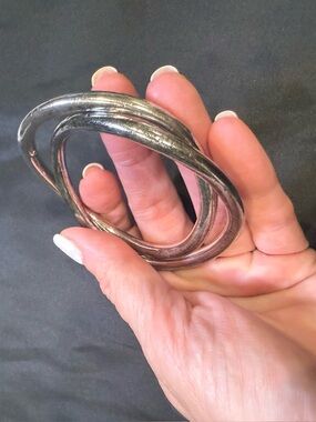 Sterling Silver Artist Made Bangles Bracelets Handcrafted Vintage Boho Set of 2